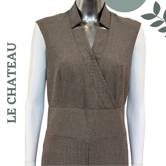 Le Château Wide Leg Sleeveless Dressy Brown Jumpsuit  Size Small - Picture 5 of 9